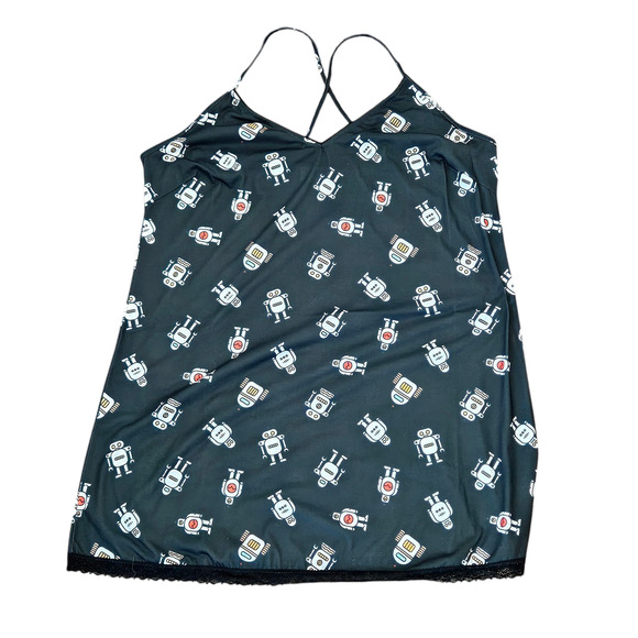 Modcloth x Breakfast for Dinner Sleep Bright Nightgown Robot Print Womens XLarge - Picture 2 of 6